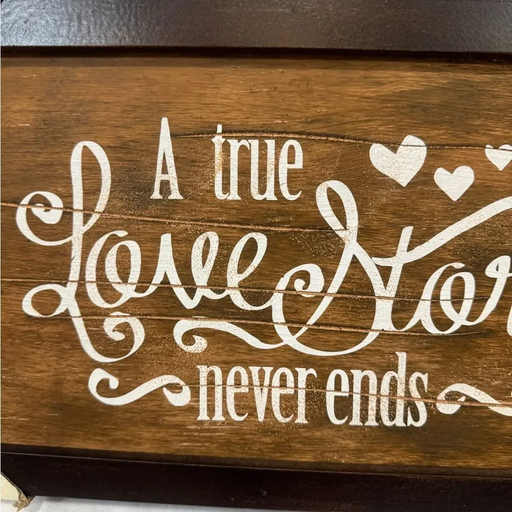 A True Love Story never ends wall decor sign NEW